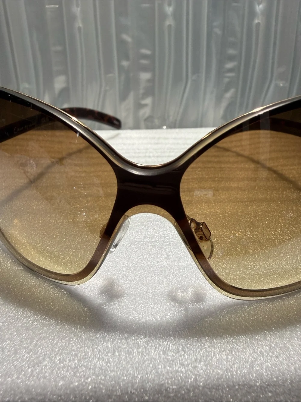 Women’s Circus NY by Sam Edelman Gold Metal Shield Rectangular Sunglasses-New